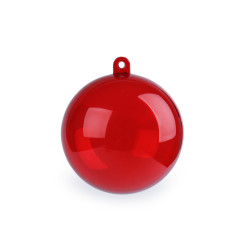 Glob plastic transparent format din două parți, ø6 cm - Roșu (12 Bucăți)
