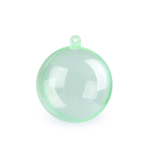 Glob plastic transparent format din două parți, ø6 cm - Verde deschis (12 Bucăți) Glob plastic transparent format din două parți, ø6 cm - Verde deschis (12 Bucăți)
