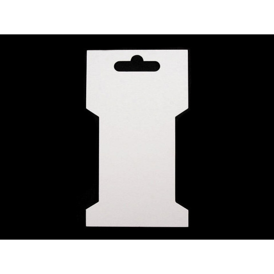 Card expunere panglici / șnururi,  6,6x11,5 cm - Alb (300 Bucăți)