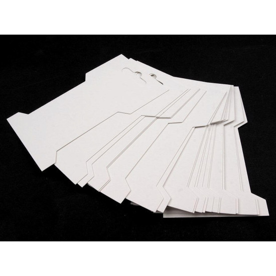 Card expunere panglici / șnururi,  6,6x11,5 cm - Alb (300 Bucăți)
