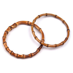 Mânere din bambus pentru geantă, ø15 cm - Bambus închis (2 Bucăți)