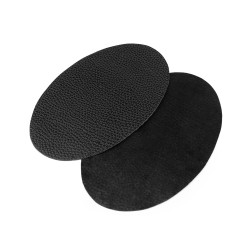 Petice termoadezive din piele ecologică, 12x18 cm - Negru (1 Sac)