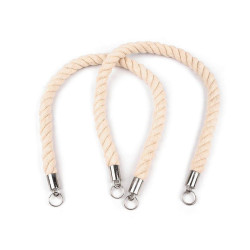 Mânere din sfoară de bumbac pentru geantă, lungime 70 cm - Ecru deschis (2 Bucăți)