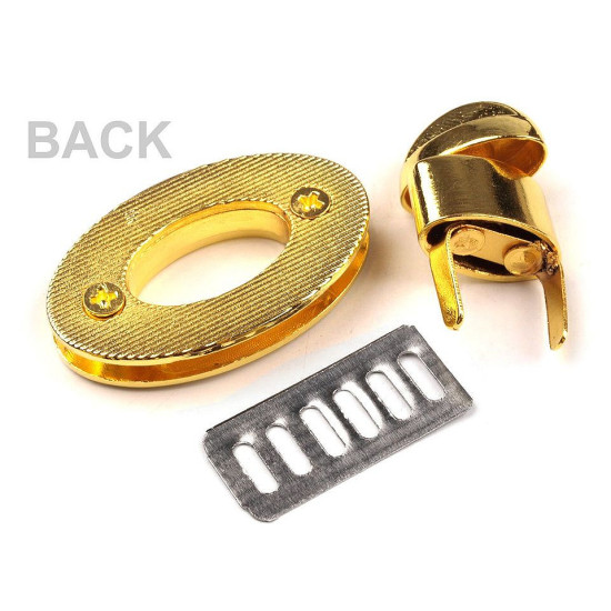 Închizătoare poșetă, 23x37 mm - Auriu clasic (1 Set) Închizătoare poșetă, 23x37 mm - Auriu clasic (1 Set)
