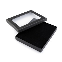 Cutie cu capac transparent, capitonată, 16x19 cm - Negru (1 Bucată)