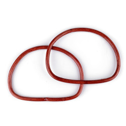 Mânere din bambus pentru geantă, 14x17,5 cm - Red-brown (10 Bucăți)