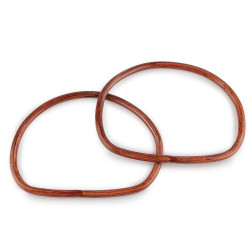 Mânere din bambus pentru geantă, 14x17,5 cm - Red-brown (10 Bucăți)
