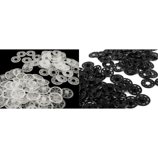 Capse de cusut din plastic, ø25 mm - Negru (10 Perechi) Capse de cusut din plastic, ø25 mm - Negru (10 Perechi)