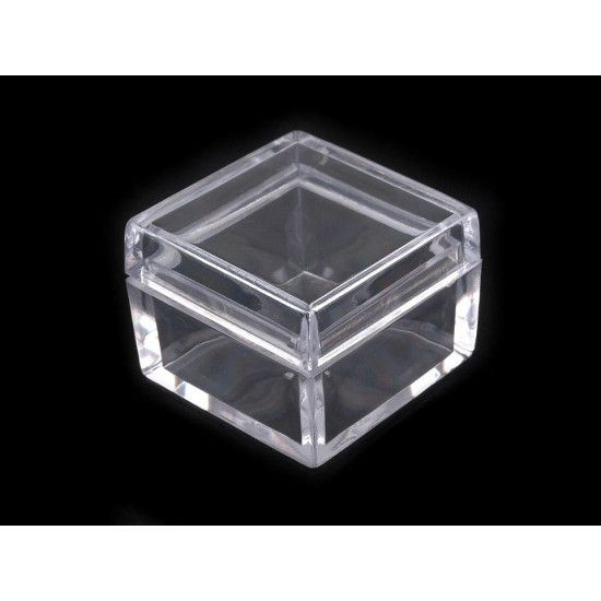 Cutie din plastic cu capac, 2,5x2,5x1,5 cm - Transparent (1 Bucată) Cutie din plastic cu capac, 2,5x2,5x1,5 cm - Transparent (1 Bucată)