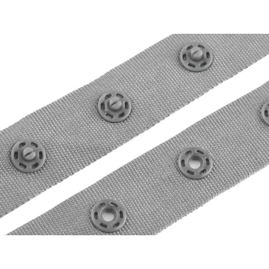 Bandă cu capse pentru confecții textile / body, lățime 18 mm - Negru (45 Metri)
