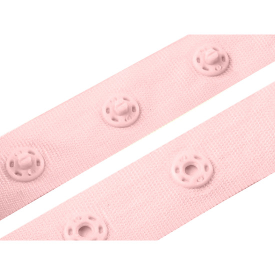 Bandă cu capse pentru confecții textile / body, lățime 18 mm - Negru (45 Metri)