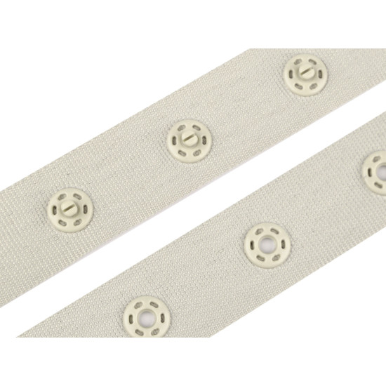 Bandă cu capse pentru confecții textile / body, lățime 18 mm - Negru (45 Metri)