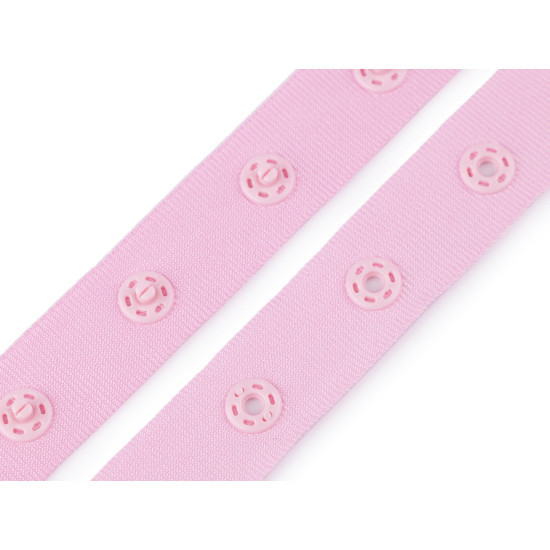 Bandă cu capse pentru confecții textile / body, lățime 18 mm - Negru (45 Metri)