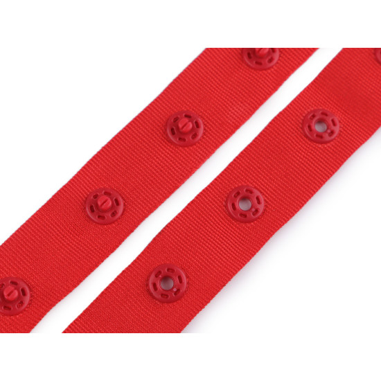Bandă cu capse pentru confecții textile / body, lățime 18 mm - Negru (45 Metri)