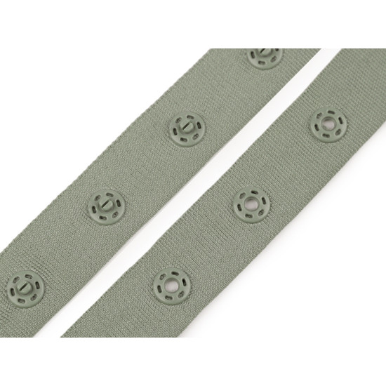 Bandă cu capse pentru confecții textile / body, lățime 18 mm - Negru (45 Metri)