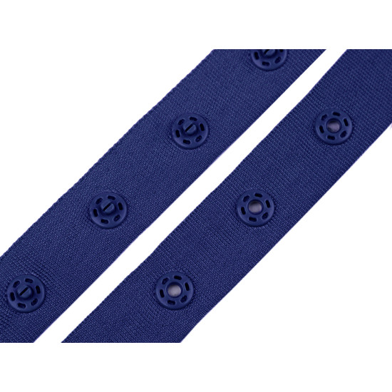 Bandă cu capse pentru confecții textile / body, lățime 18 mm - Negru (45 Metri)