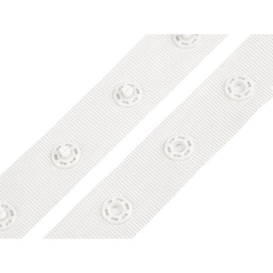 Bandă cu capse pentru confecții textile / body, lățime 18 mm - Negru (45 Metri)