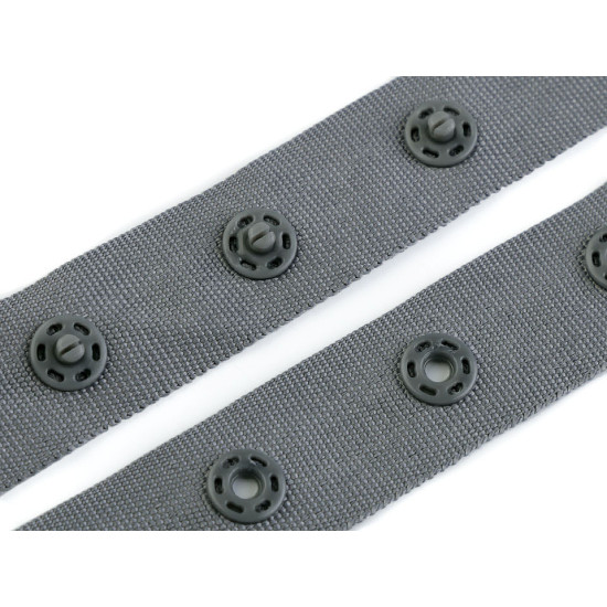Bandă cu capse pentru confecții textile / body, lățime 18 mm - Negru (45 Metri)