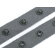 Bandă cu capse pentru confecții textile / body, lățime 18 mm - Negru (45 Metri)