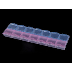 Cutie din plastic compartimentată,  6x21,5x2 cm - Bleu gheață (1 Bucată)