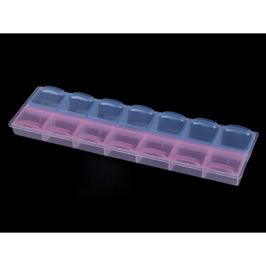 Cutie din plastic compartimentată, 6x21,5x2 cm - Bleu gheață (10 Bucăți) Cutie din plastic compartimentată, 6x21,5x2 cm - Bleu gheață (10 Bucăți)