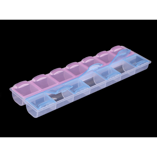 Cutie din plastic compartimentată, 6x21,5x2 cm - Bleu gheață (10 Bucăți) Cutie din plastic compartimentată, 6x21,5x2 cm - Bleu gheață (10 Bucăți)