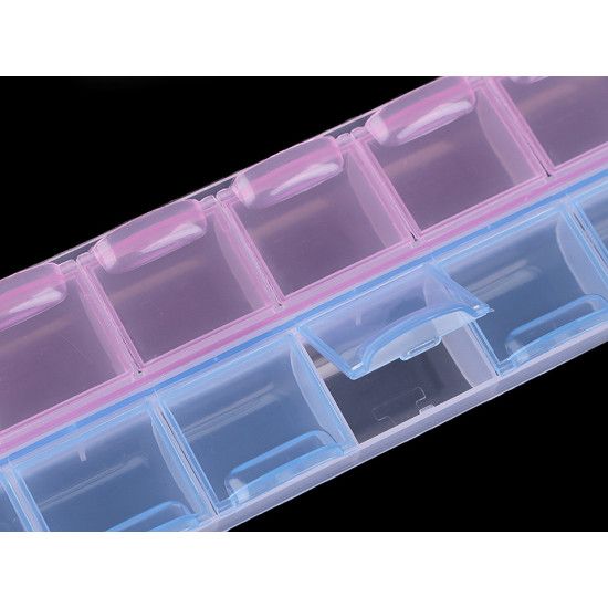 Cutie din plastic compartimentată, 6x21,5x2 cm - Bleu gheață (10 Bucăți) Cutie din plastic compartimentată, 6x21,5x2 cm - Bleu gheață (10 Bucăți)