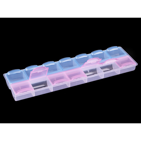 Cutie din plastic compartimentată, 6x21,5x2 cm - Bleu gheață (10 Bucăți) Cutie din plastic compartimentată, 6x21,5x2 cm - Bleu gheață (10 Bucăți)