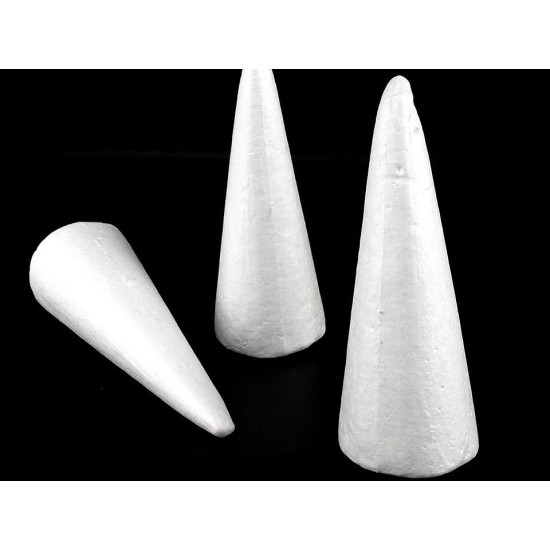 Con polistiren, 9,5x24 cm - Alb (100 Bucăți) Con polistiren, 9,5x24 cm - Alb (100 Bucăți)