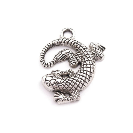 Pandantiv șopârlă, 25x25 mm - Platinum (1 Bucată) Pandantiv șopârlă, 25x25 mm - Platinum (1 Bucată)