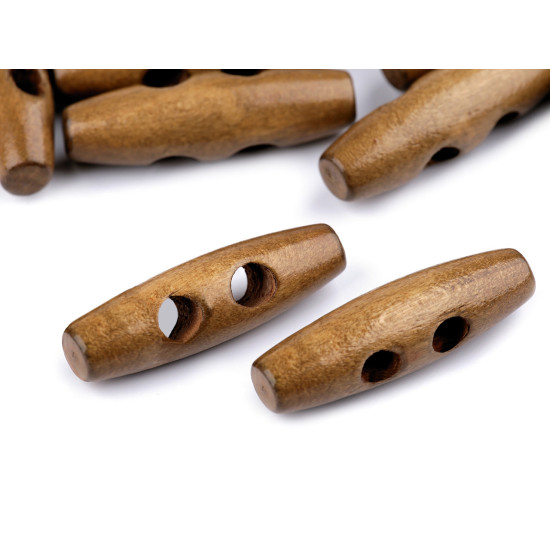 Nasturi lungi din lemn, model oval, 12x40 mm - Red-brown (500 Bucăți) Nasturi lungi din lemn, model oval, 12x40 mm - Red-brown (500 Bucăți)
