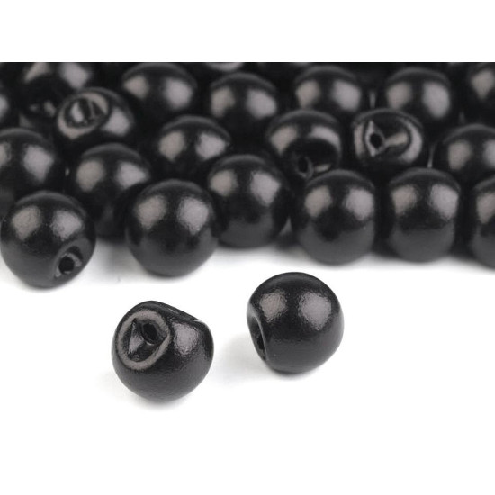 Perle de cusut / nasturi, ø8 mm - Negru (300 Bucăți)