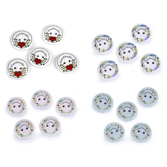 Nasturi decorativi din lemn - handmade - Alb (10 Bucăți) Nasturi decorativi din lemn - handmade - Alb (10 Bucăți)