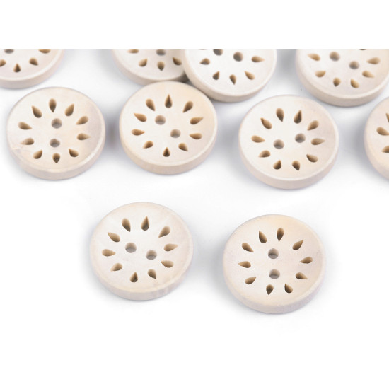 Nasture decorativ din lemn cu decupaje - Natural deschis (10 Bucăți) Nasture decorativ din lemn cu decupaje - Natural deschis (10 Bucăți)