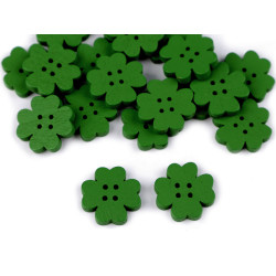 Nasture decorativ din lemn trifoi - Verde (100 Bucăți)