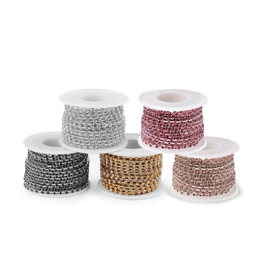 Strasuri la șirag, 2,9 mm - Cristal (90 Metri) Strasuri la șirag, 2,9 mm - Cristal (90 Metri)