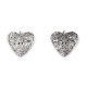 Pandantiv medalion pentru poză inimă, 26x26mm - Platinum (4 Bucăți)