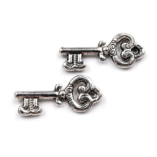 Pandantiv cheie, 9x20 mm - Alamă antică (10 Bucăți) Pandantiv cheie, 9x20 mm - Alamă antică (10 Bucăți)