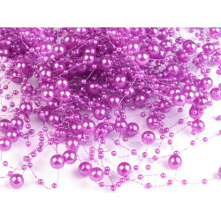 Ghirlandă decorativă perle, ø7 mm, lungime 130 cm - Mov deschis (12 Bucăți)