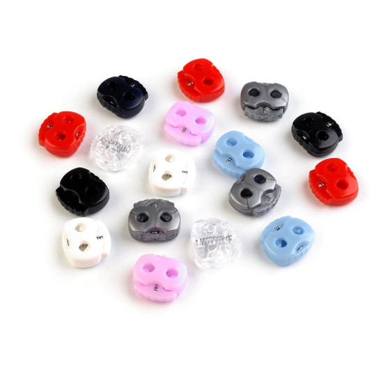 Opritori șnur, 2 găuri, 15x15 mm - Alb (50 Bucăți) Opritori șnur, 2 găuri, 15x15 mm - Alb (50 Bucăți)