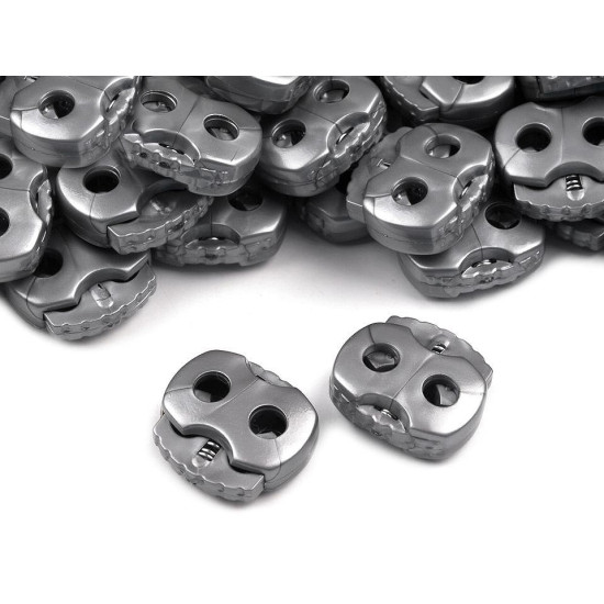 Opritori șnur, 2 găuri, 15x15 mm - Alb (50 Bucăți) Opritori șnur, 2 găuri, 15x15 mm - Alb (50 Bucăți)