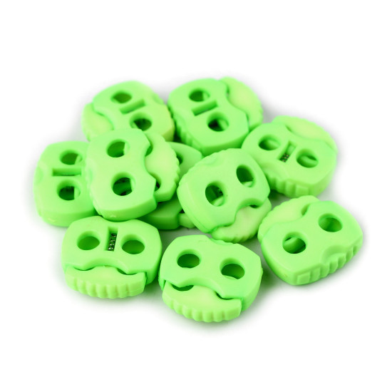 Opritori șnur, 2 găuri, 20x20 mm - Galben muștar (100 Bucăți) Opritori șnur, 2 găuri, 20x20 mm - Galben muștar (100 Bucăți)