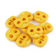Opritori șnur, 2 găuri, 20x20 mm - Galben muștar (100 Bucăți) Opritori șnur, 2 găuri, 20x20 mm - Galben muștar (100 Bucăți)