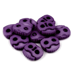 Opritori șnur, 2 găuri, 20x20 mm - Violet (10 Bucăți)