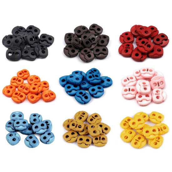 Opritori șnur, 2 găuri, 20x20 mm - Galben muștar (100 Bucăți) Opritori șnur, 2 găuri, 20x20 mm - Galben muștar (100 Bucăți)