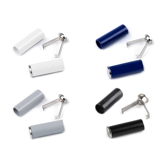 Capăt de șnur cu clips, ø5 mm - Albastru închis (20 Bucăți) Capăt de șnur cu clips, ø5 mm - Albastru închis (20 Bucăți)