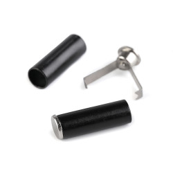 Capăt de șnur cu clips, ø5 mm - Negru (20 Bucăți)