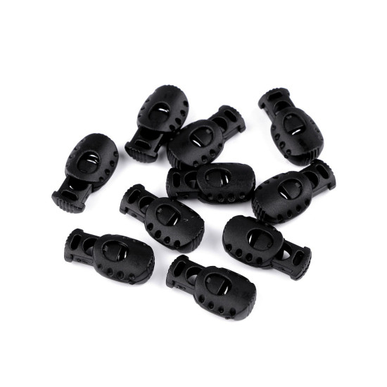 Opritori snur 15x27 mm - Negru (10 Bucăți)