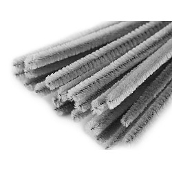 Sârmă plușată, ø6 mm, lungime 30 cm - Gri neutral (100 Bucăți)