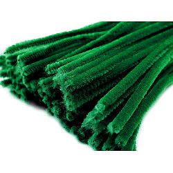 Sârmă plușată, ø6 mm, lungime 30 cm - Verde xmas (100 Bucăți)